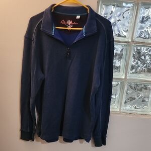 Robert Graham Men's Dark Blue Zip-Up Sweater